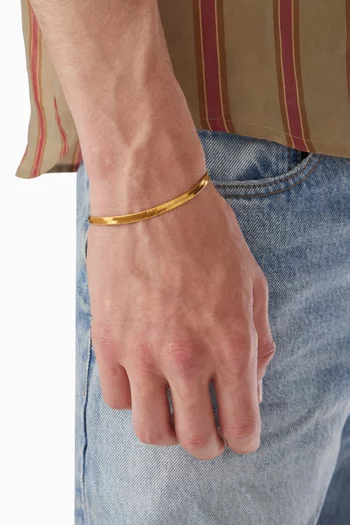 Herringbone Chain Bracelet in Brass