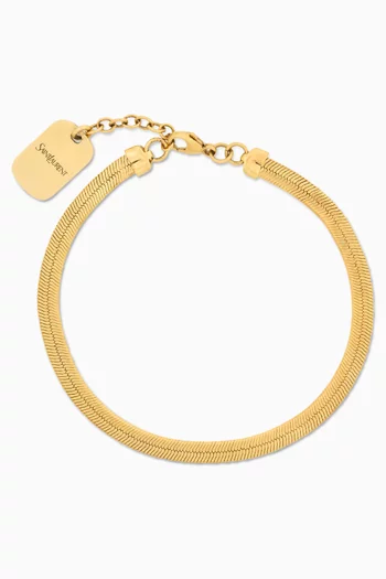Herringbone Chain Bracelet in Brass