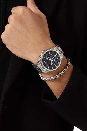 مجموعة هدايا ساعة كرونوغراف وسوار، 44 مم