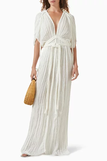 Athena V-neck Gown in Cotton