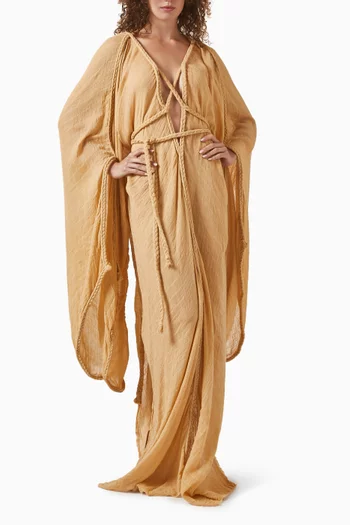 Helia Braided Kaftan in Cotton