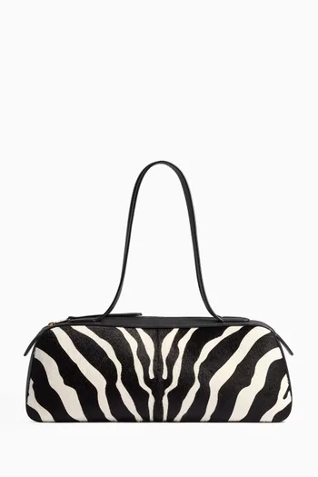 Simona Shoulder Bag in Zebra-printed Calf-hair