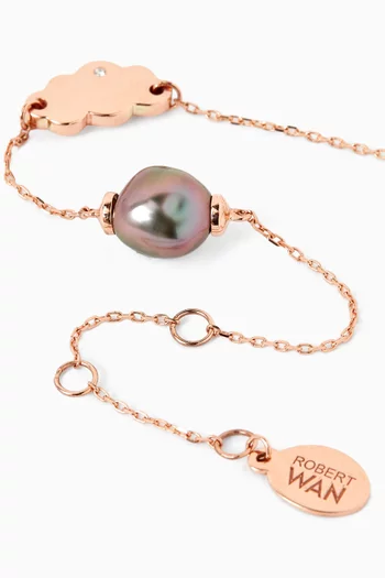 Pearl & Cloud Charm Bracelet in 18kt Gold