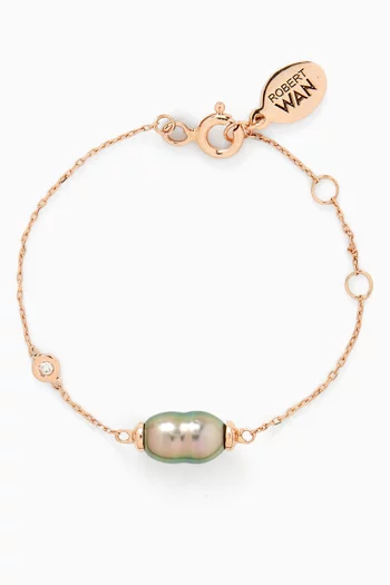 Pearl & Diamond Bracelet in 18kt Rose Gold