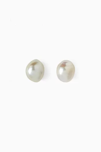 Pearl Stud Earrings in 18kt White Gold