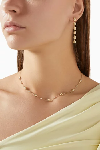 أقراط متدلية كليو مرصعة بماس ماركيز ذهب أصفر عيار 18