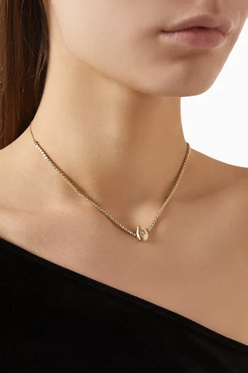 Marquis Pear Diamond Necklace in 18kt Yellow Gold