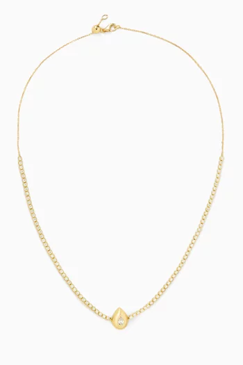 Marquis Pear Diamond Necklace in 18kt Yellow Gold