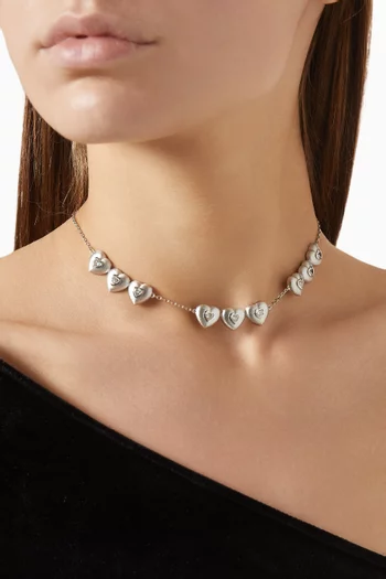 Heart Diamond Necklace in 18kt White Gold