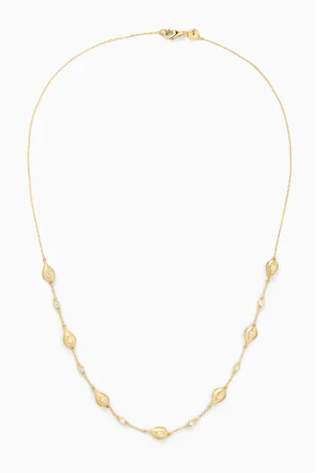 Marquis Diamond Chain Necklace in 18kt Yellow Gold