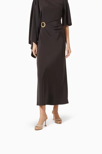 حذاء بيسوس مفتوح من الخلف ومرصع بالكريستال بكعب 85 مم ستان