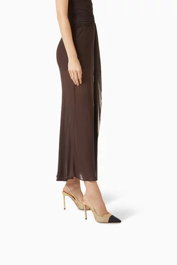 حذاء كلاسيك جيا بسير خلفي وكعب 105 مم قماش شبكي