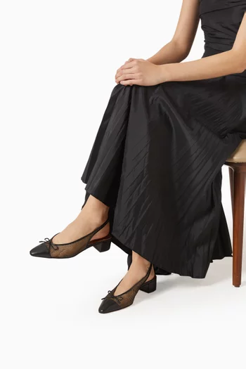 حذاء كلاسيك جيويا بسير خلفي وكعب 35 مم قماش شبكي