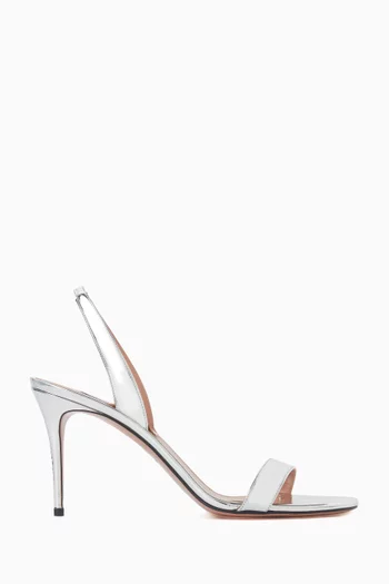 So Nude 85 Heel Sandals in Metallic Leather