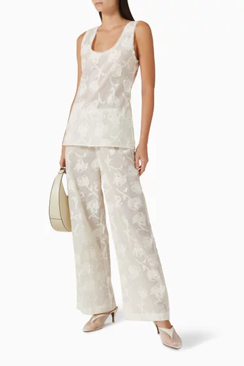 Azalea Jacquard Pants in Cotton Blend