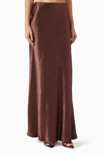 Breanna Crinkle Skirt in Satin