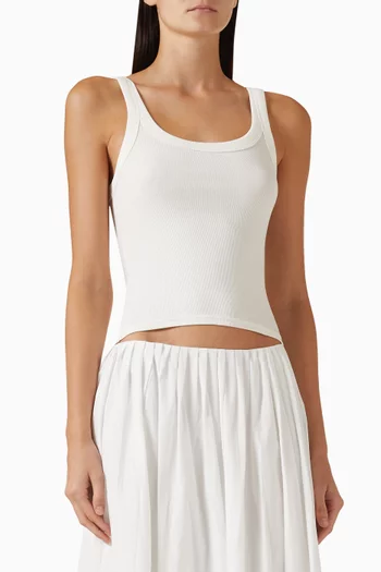 Phoebe Scoopneck Tank Top in Cotton Blend