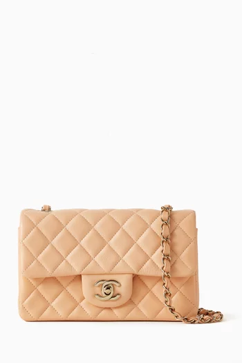Classic Mini Single Flap Bag in Lambskin