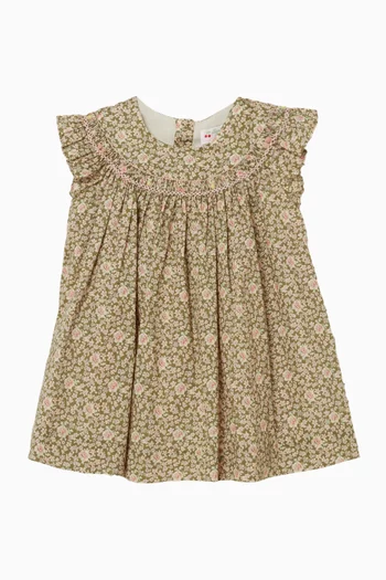 فستان بنقشة زهور قطن