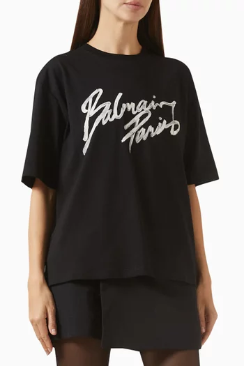 Boxy Logo-print T-shirt in Cotton Jersey