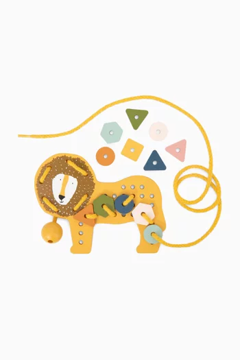 لعبة غزل الأربطة بتصميم حيوانات خشب