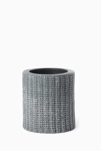 Large English Rib Knit Effect Lantern in Wax