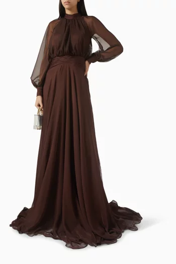 فستان جاسمين طويل شيفون