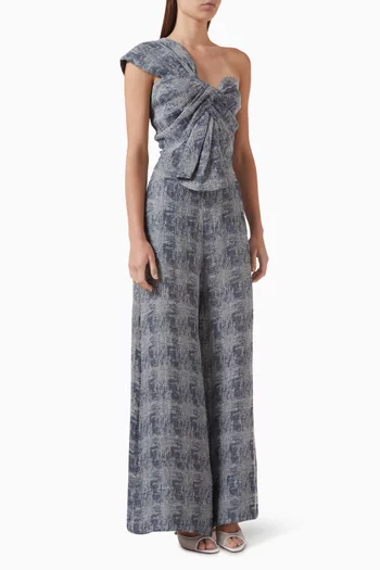 Eden Wide-leg Jumpsuit in Linen-gauze