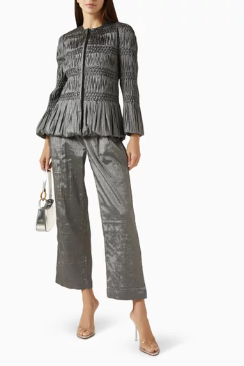 طقم قميص وبنطال بكشكش