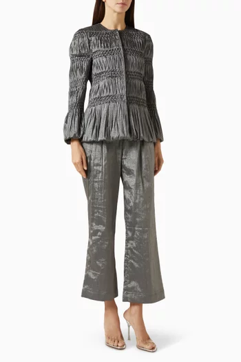 طقم قميص وبنطال بكشكش