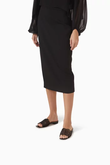 صندل ماريانو مرصع بالكريستال بكعب 25 مم جلد لامع