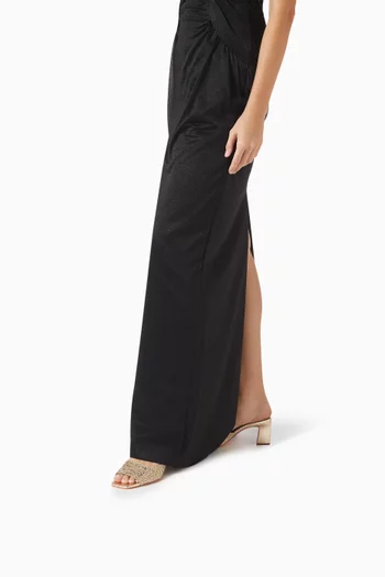 حذاء مفتوح هيلدا بكعب 65 مم جلد بنقشة جلد الأفعى