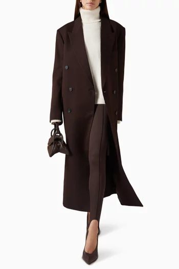 معطف جين بصفي أزرار مزيج فيسكوز