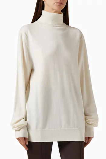Eve Thin Turtleneck Sweater in Merino Wool