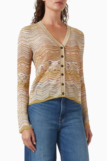 Zigag Cardigan in Lamé