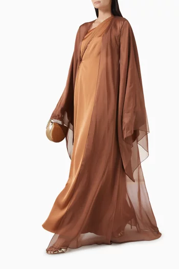 Juman Kaftan & Dress Set in Satin-chiffon
