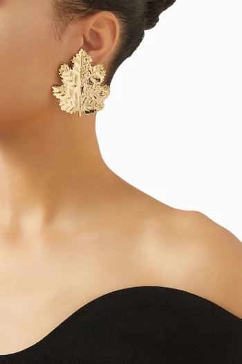 Amber Breeze Earrings in 24kt Gold-plated Brass