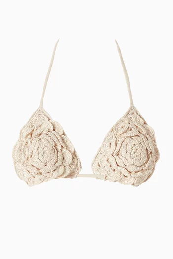 Rose Bikini Top in Crochet