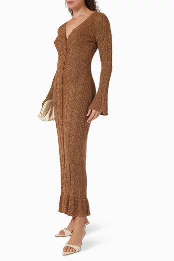 Gretta Zigzag Maxi Dress in Knit