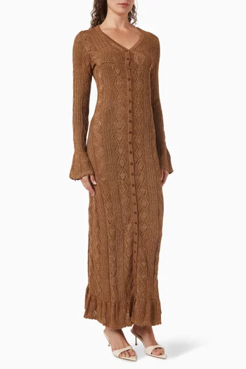 Gretta Zigzag Maxi Dress in Knit