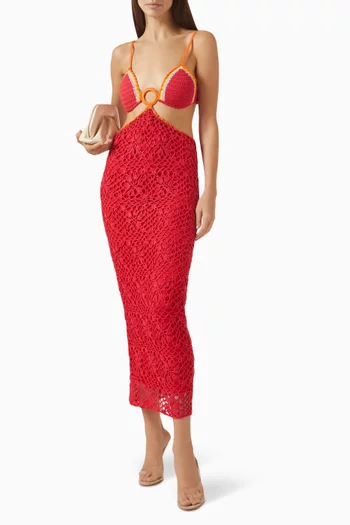 Martina Maxi Dress in Crochet