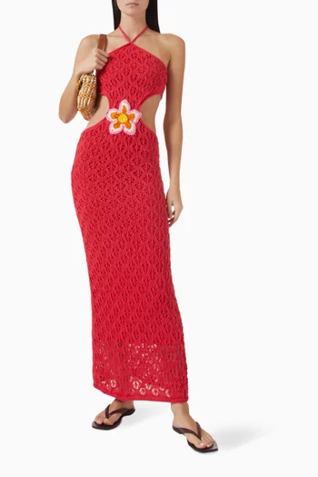 Lucinda Flower Maxi Dress in Knit