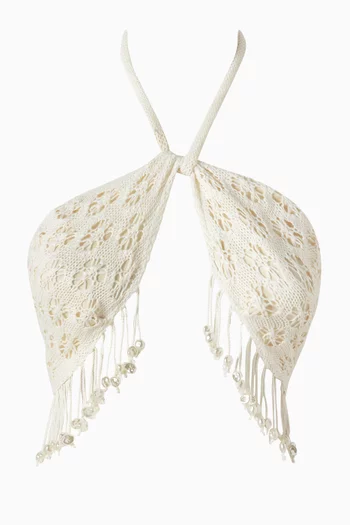 قطعة بيكيني علوية سالي مطرزة بلؤلؤ