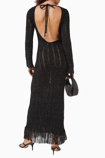 فستان بايبر طويل منسوج