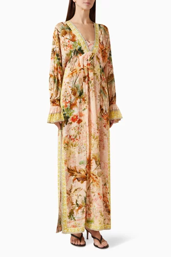 Printed Maxi Kaftan in Viscose