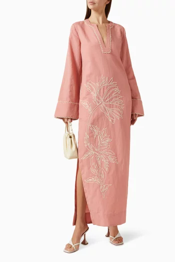 Embroidered Slit Kaftan