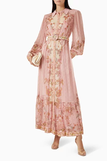 Riah Belted Maxi Dress in Viscose