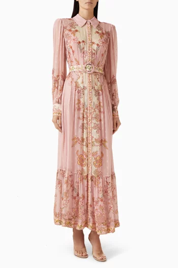 Riah Belted Maxi Dress in Viscose