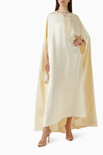 Embellished Cape-style Maxi Dress