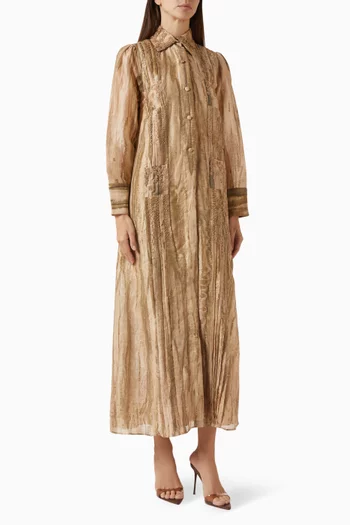 Embroidered Shirt Maxi Dress